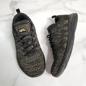 APL Techloom Pro Sneaker Black Gold Metalic Size 8